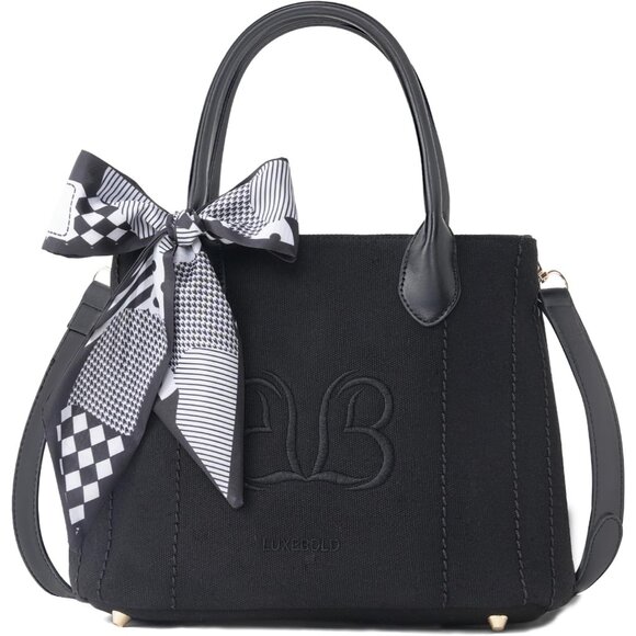 Handbags - Embroidery Canvas Tote Bag Women Shoulder Crossbody Handheld Purse